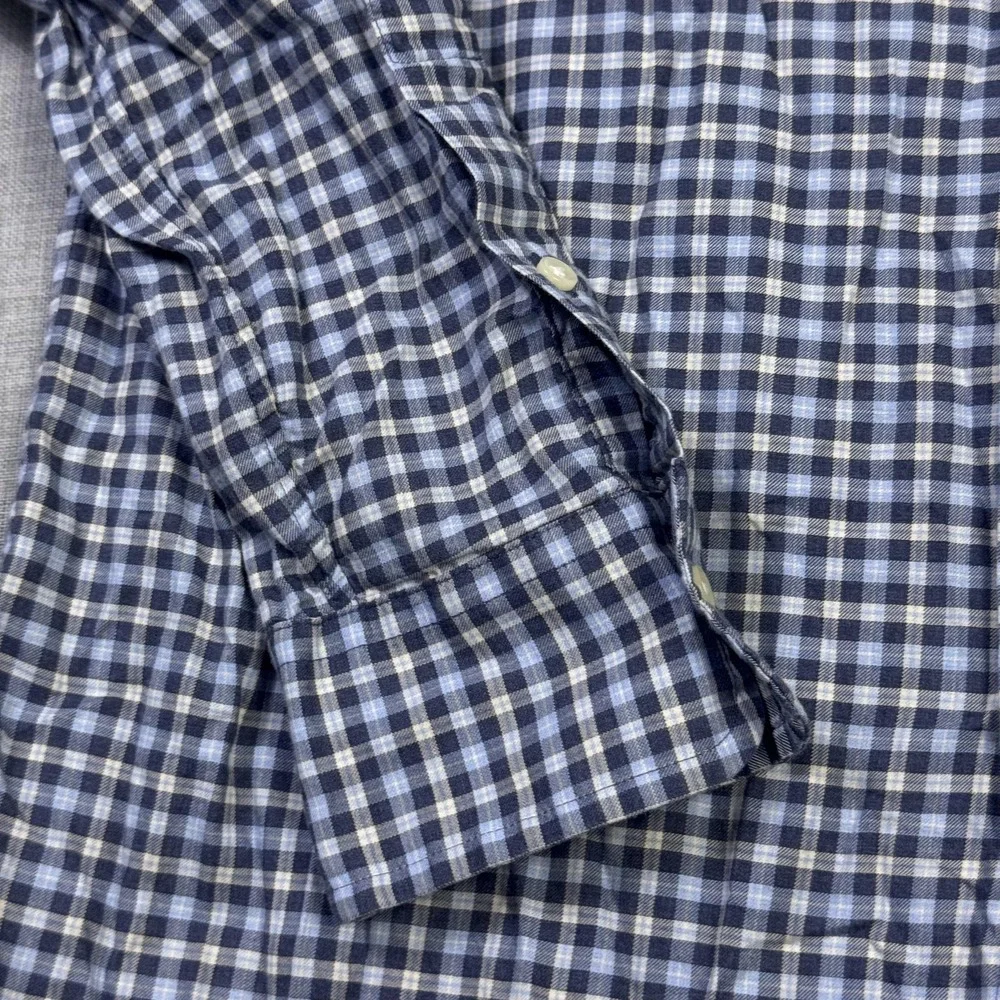 Ralph Lauren Button-Down Shirt Mens Medium Blue Check Long Sleeve Classic Fit